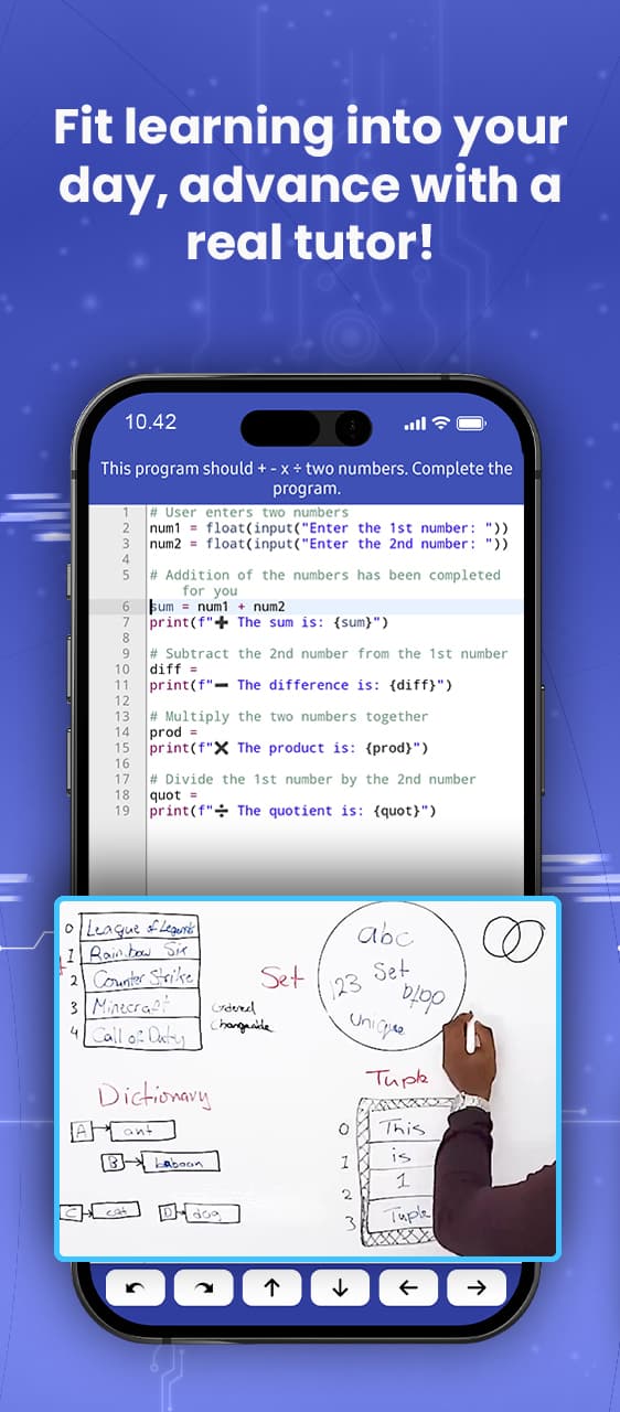 Editor with a whiteboard lesson