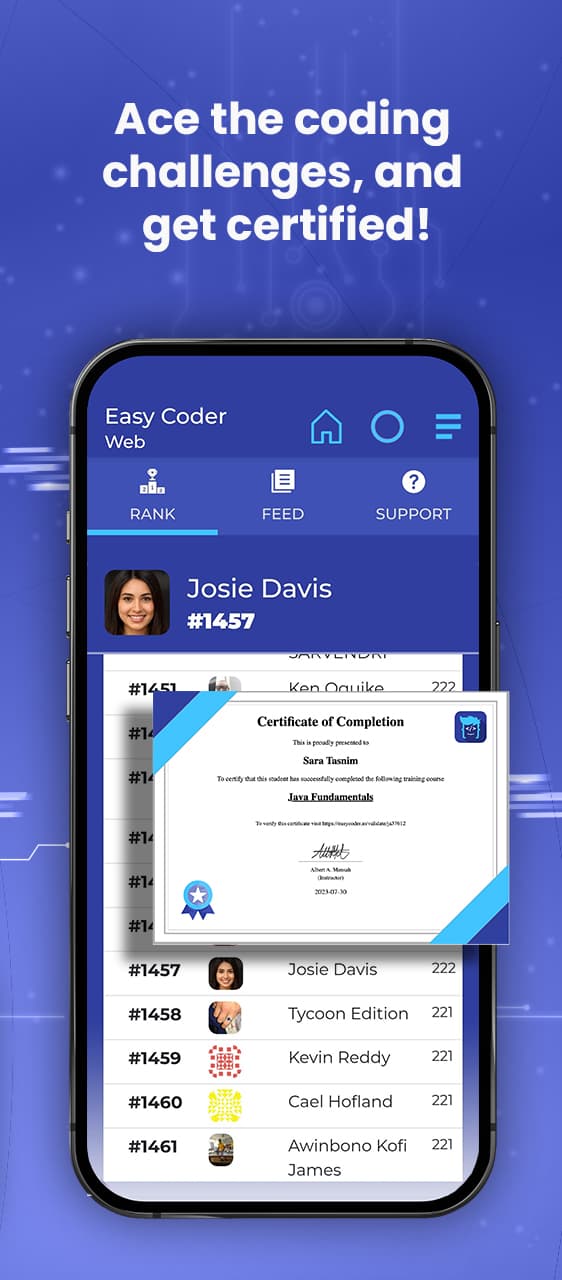 Web course certificate