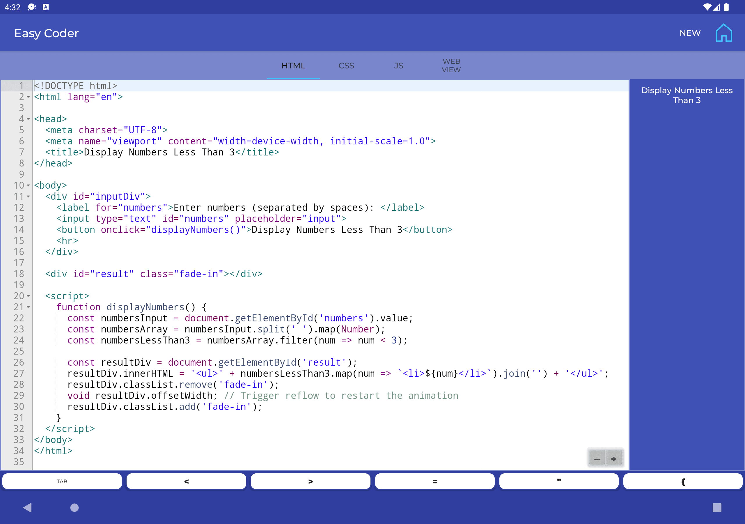 HTML, CSS, and JavaScript editor